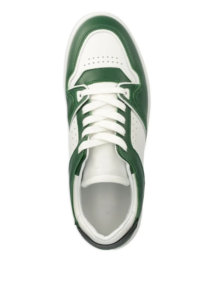 panelled leather sneakers 6