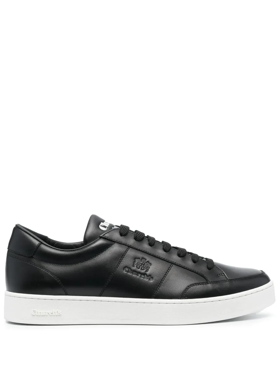 Lancing logo-debossed leather sneakers 1