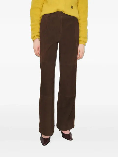 relaxed-fit suede pants
