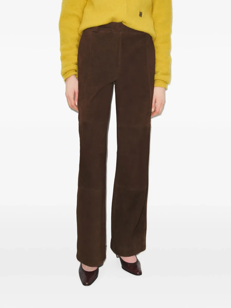 relaxed-fit suede pants 1