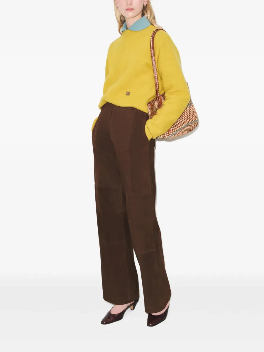 relaxed-fit suede pants 2