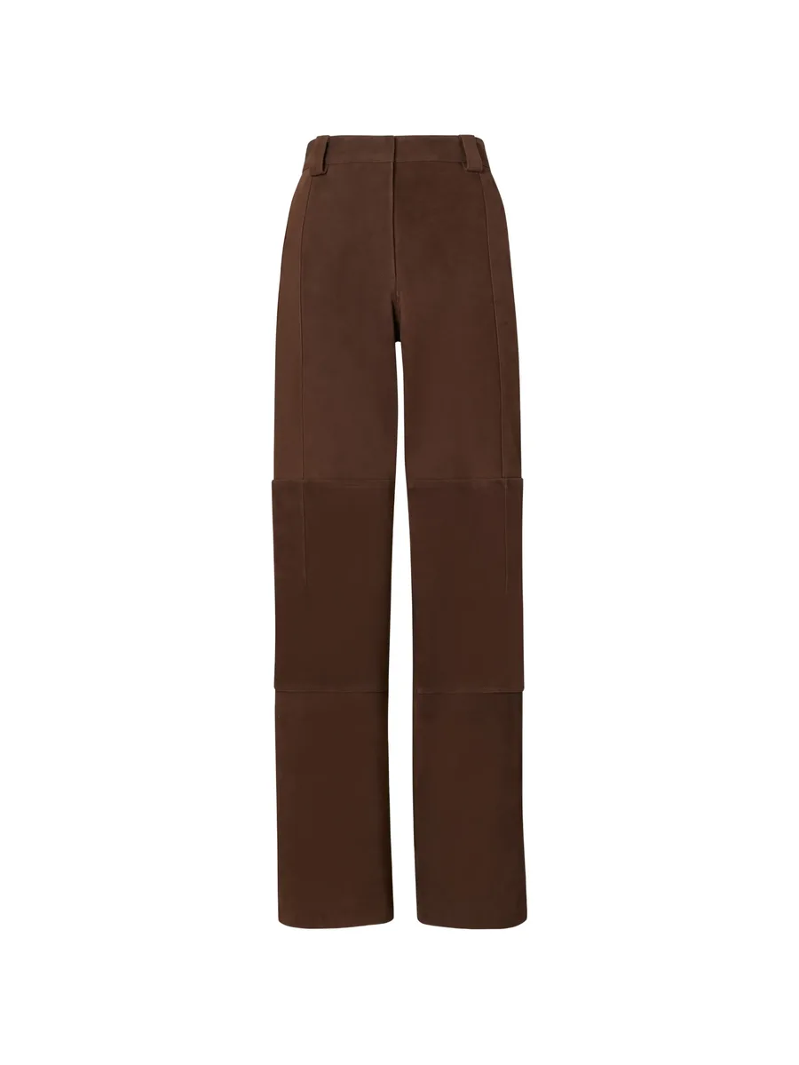 relaxed-fit suede pants 4