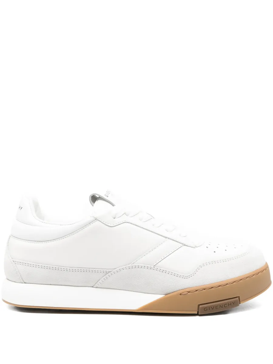 perforated-detail panelled sneakers 1