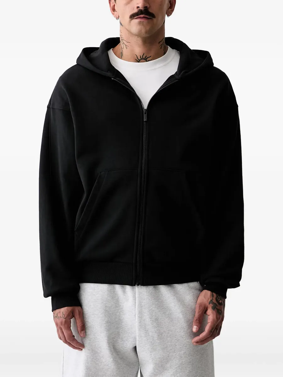 logo-embroidered zip-up hoodie 1