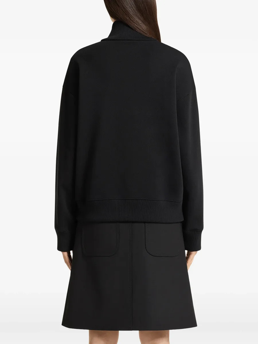 zipped logo-patch sweatshirt 3