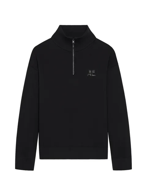 zipped logo-patch sweatshirt