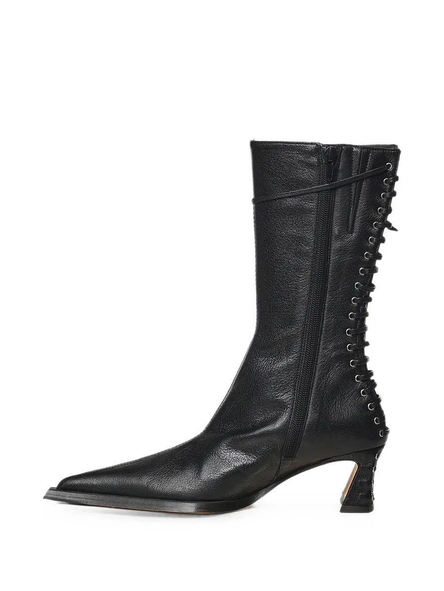 lace-up pointed-toe boots 1