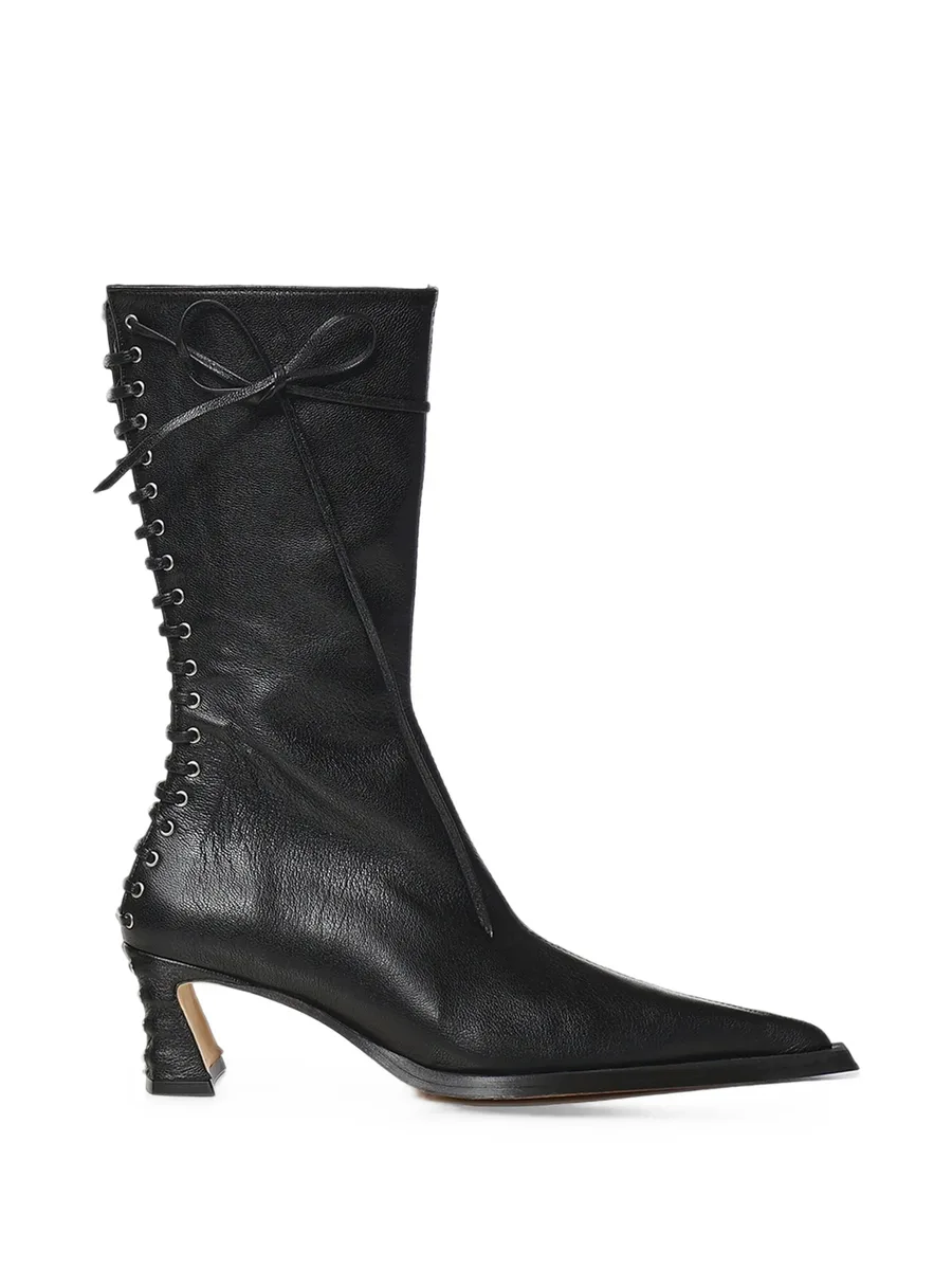 lace-up pointed-toe boots 4