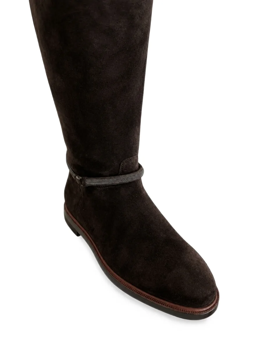 suede boots with precious strap 4