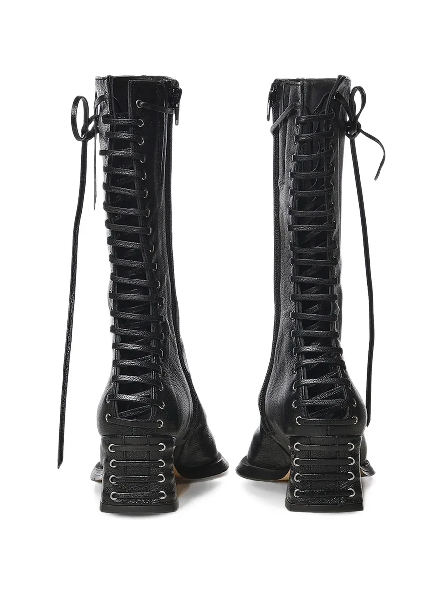 lace-up pointed-toe boots 3