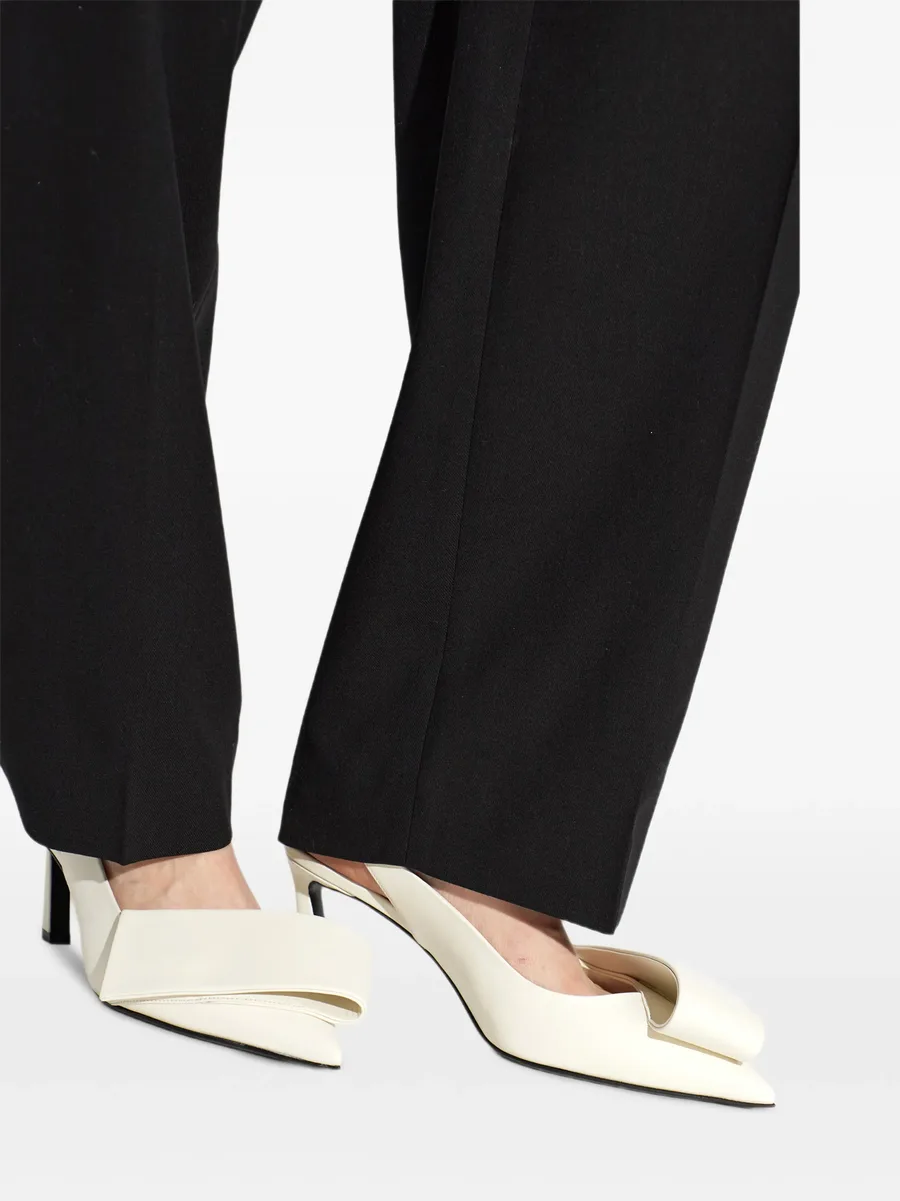 Twisted Ribbon slingbacks pumps in leather 5