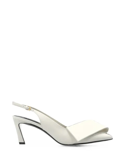 Twisted Ribbon slingbacks pumps in leather