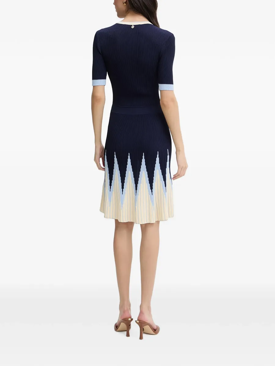 Allandi chevron-pattern ribbed-knit mini dress 3