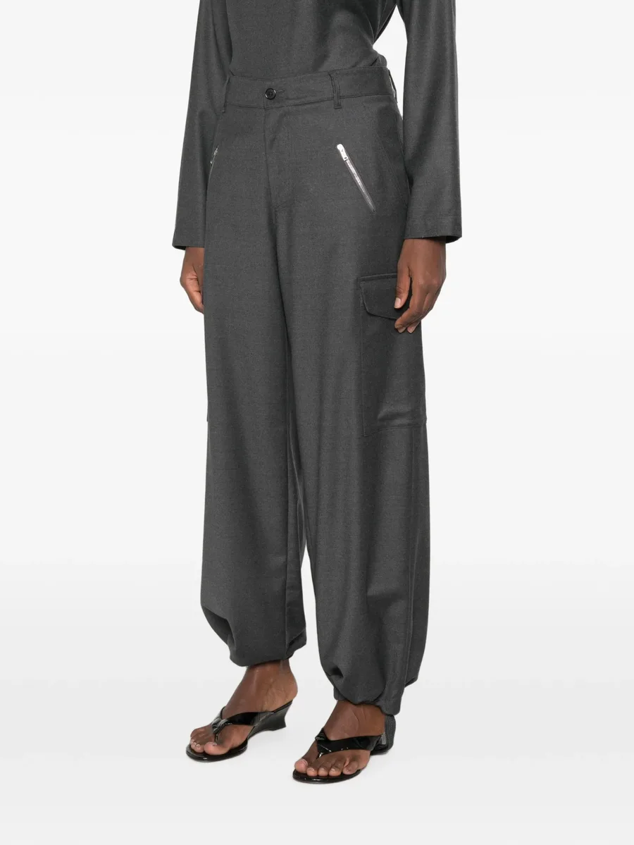 elasticated-cuff tapered trousers 3