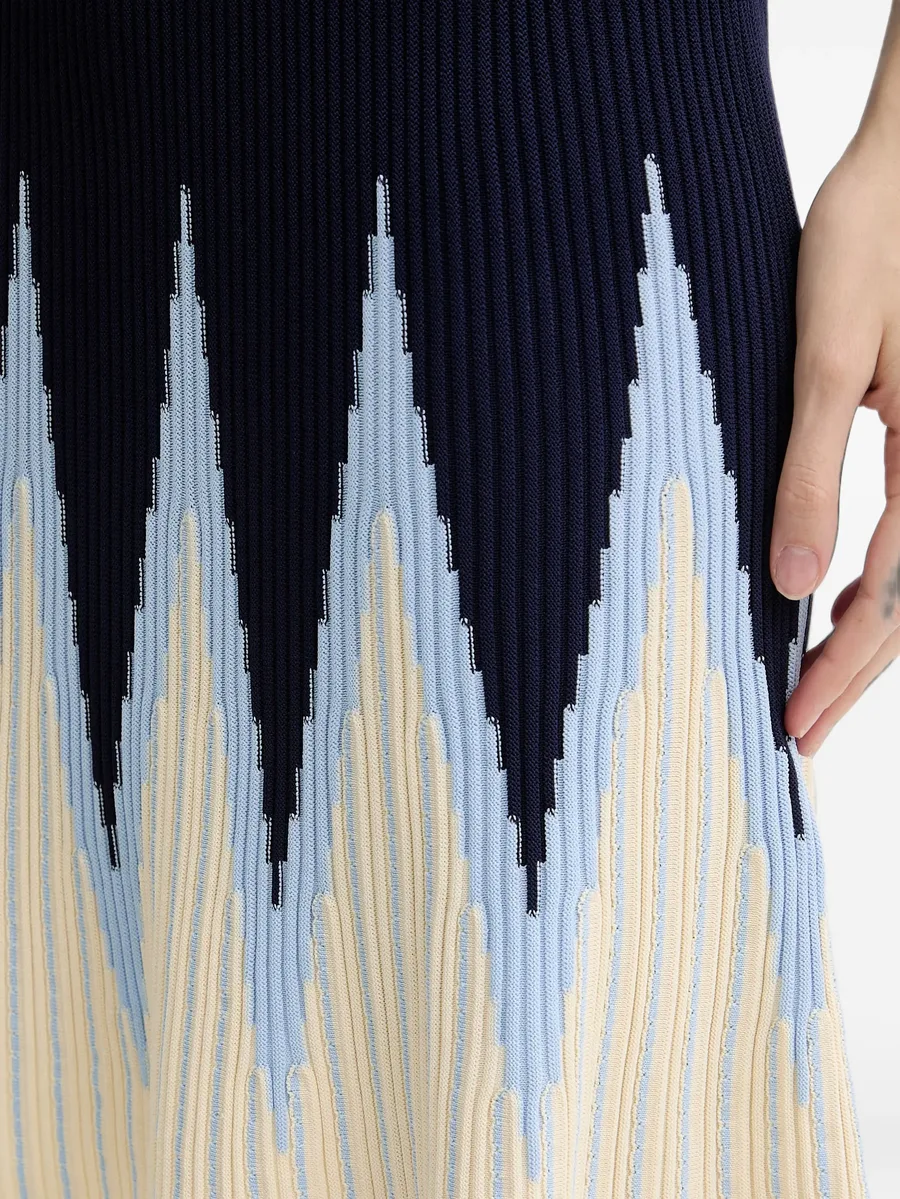 Allandi chevron-pattern ribbed-knit mini dress 4