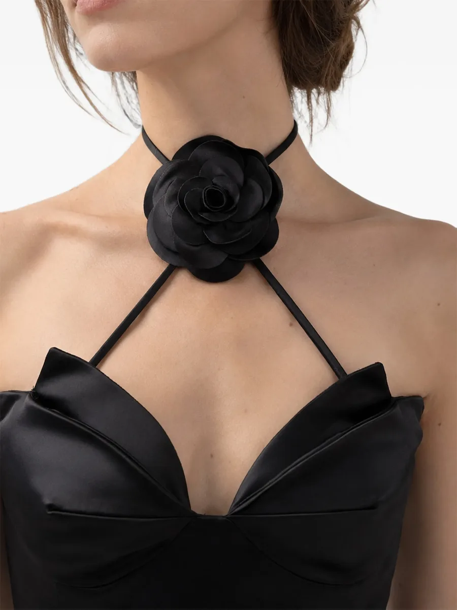 satin midi dress flower 5