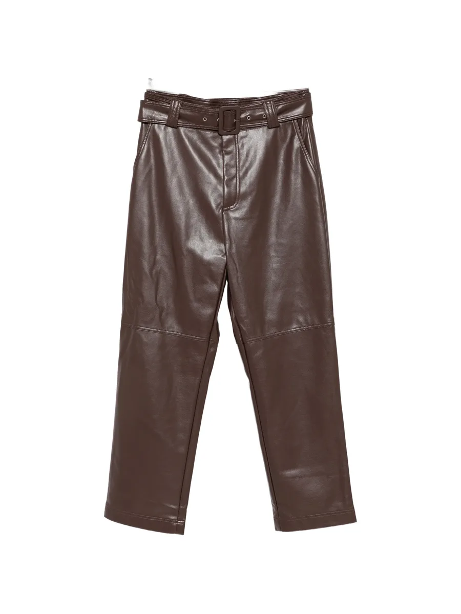 belted faux-leather trousers 1