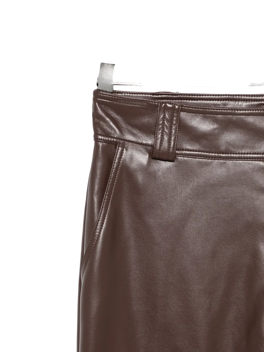 belted faux-leather trousers 3