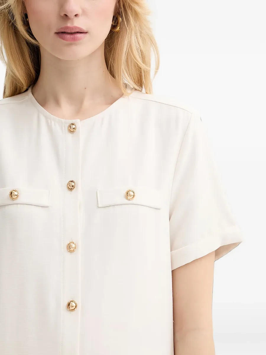 scarf-detail pleated dress 5