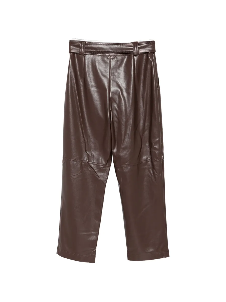 belted faux-leather trousers 2