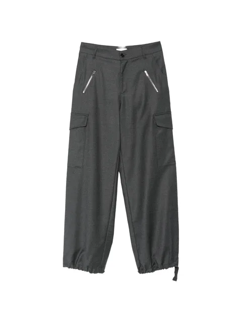 elasticated-cuff tapered trousers