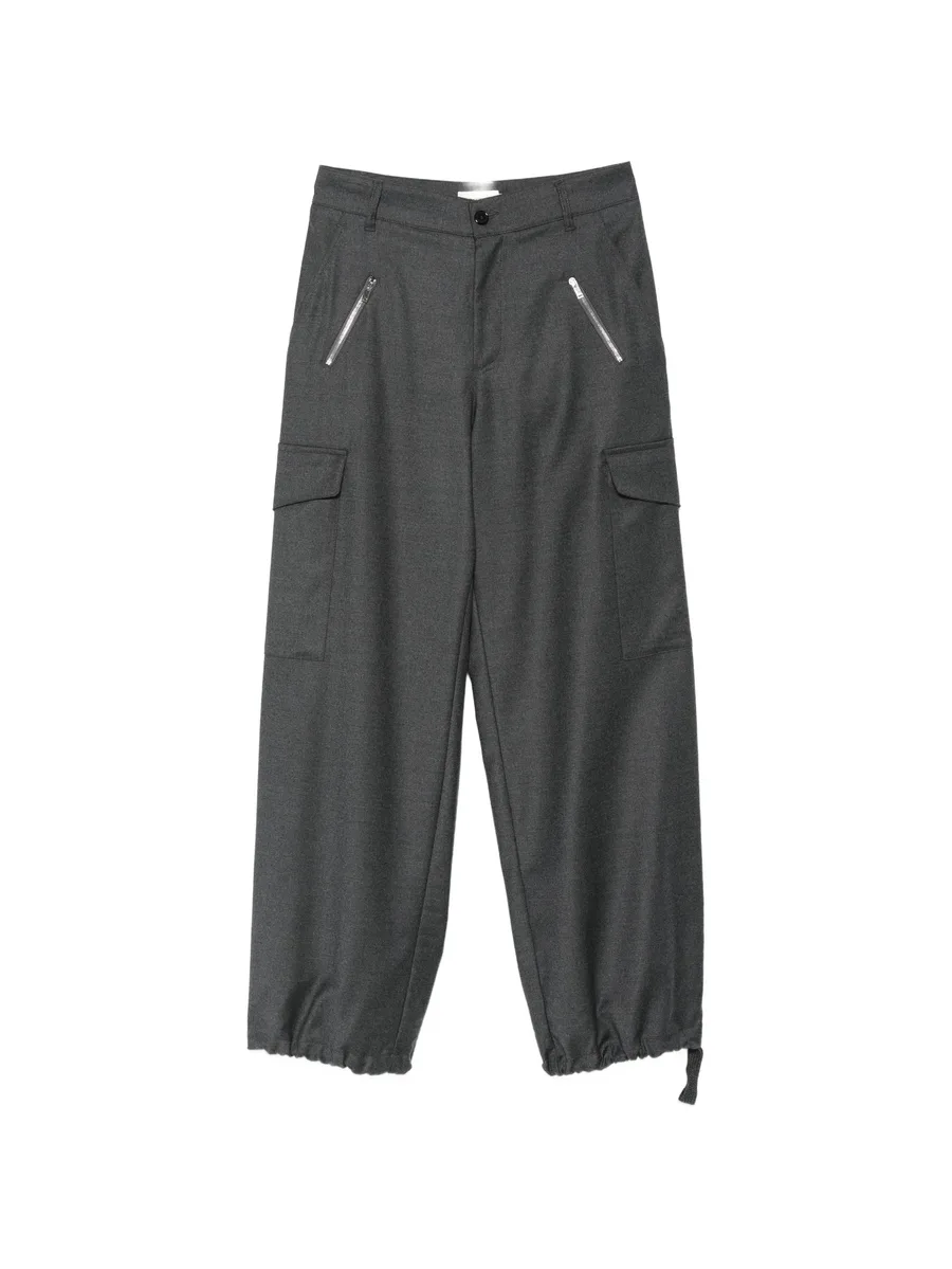 elasticated-cuff tapered trousers 1