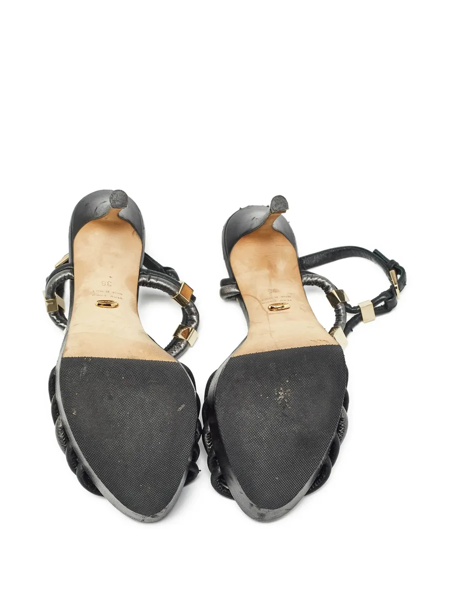 120mm leather heeled sandals 8