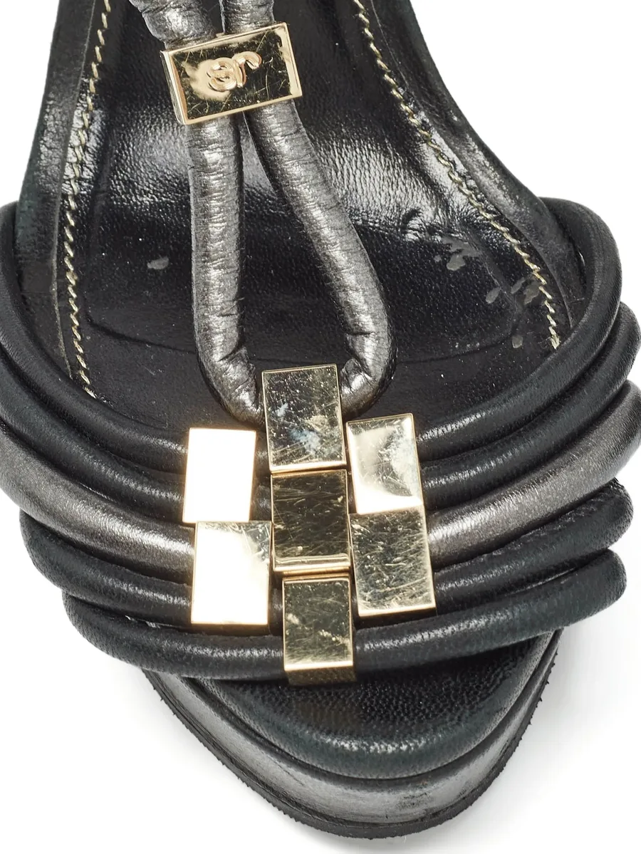 120mm leather heeled sandals 12