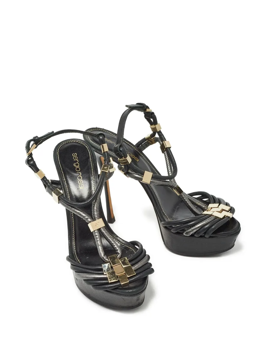 120mm leather heeled sandals 14