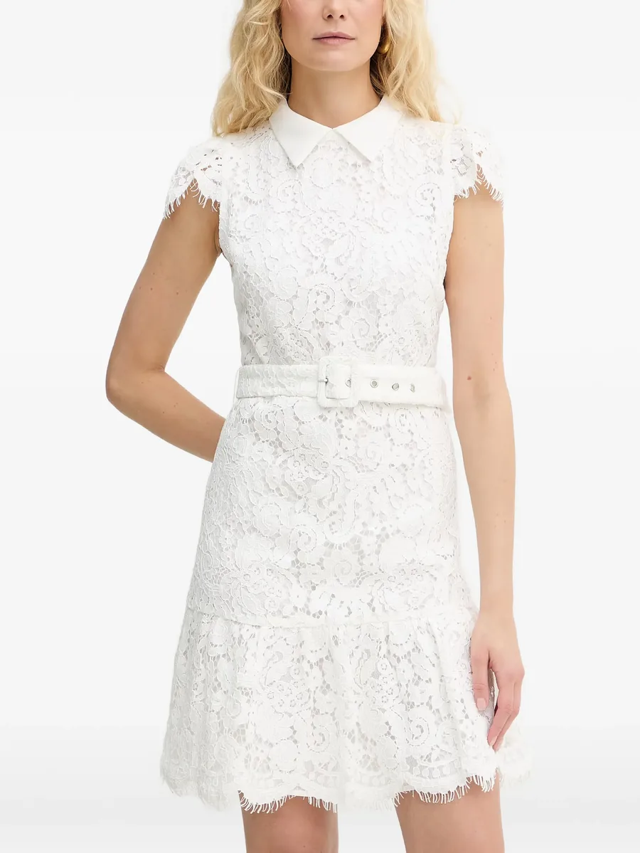 belted lace mini dress 2