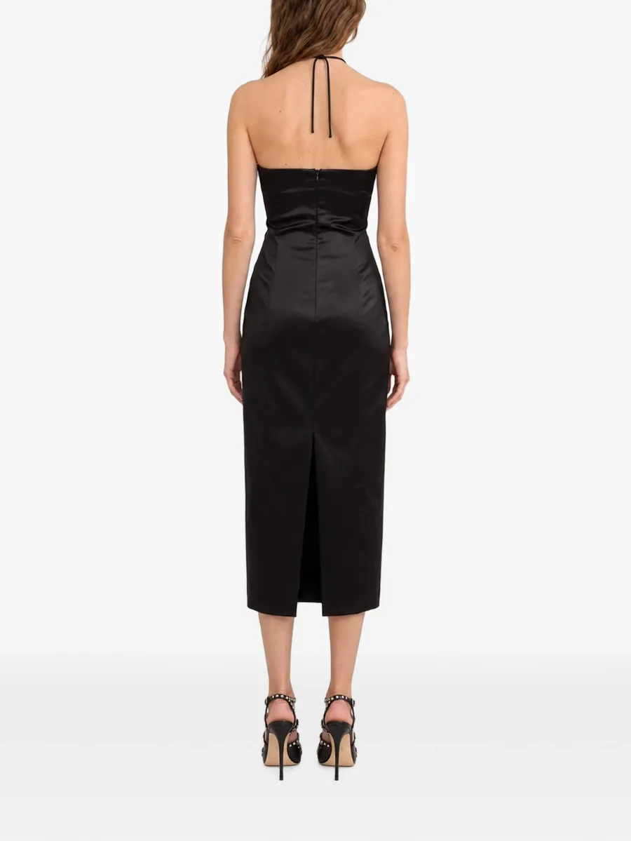 satin midi dress flower 3