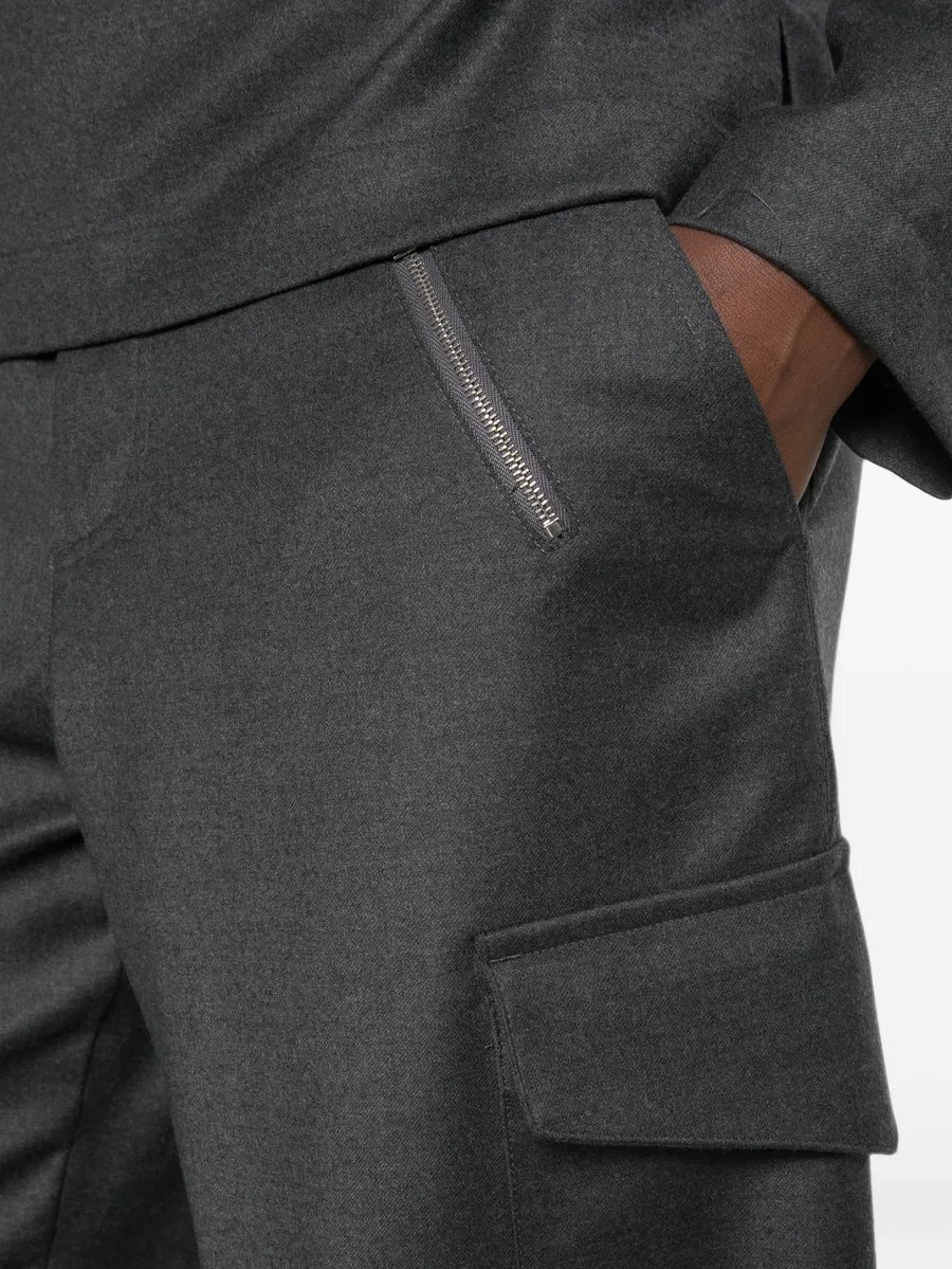 elasticated-cuff tapered trousers 5