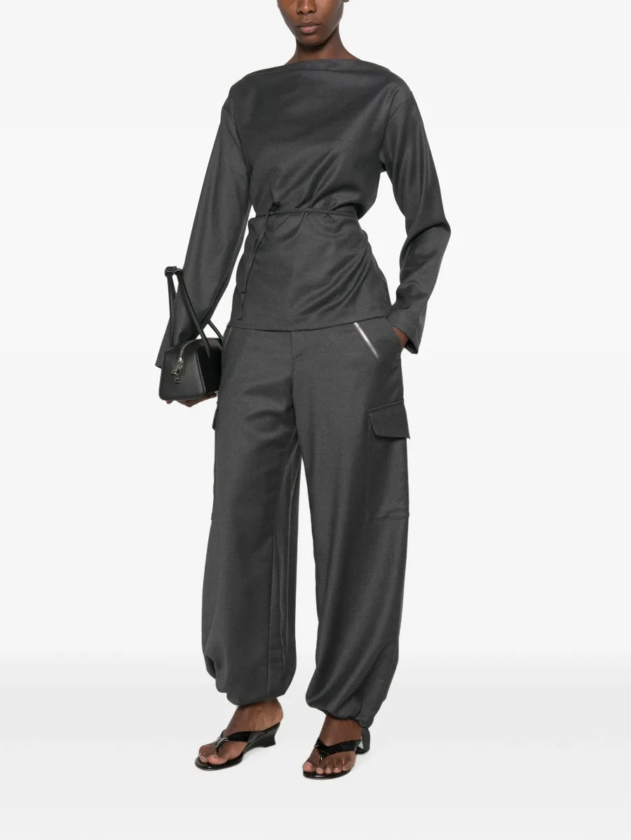 elasticated-cuff tapered trousers 2