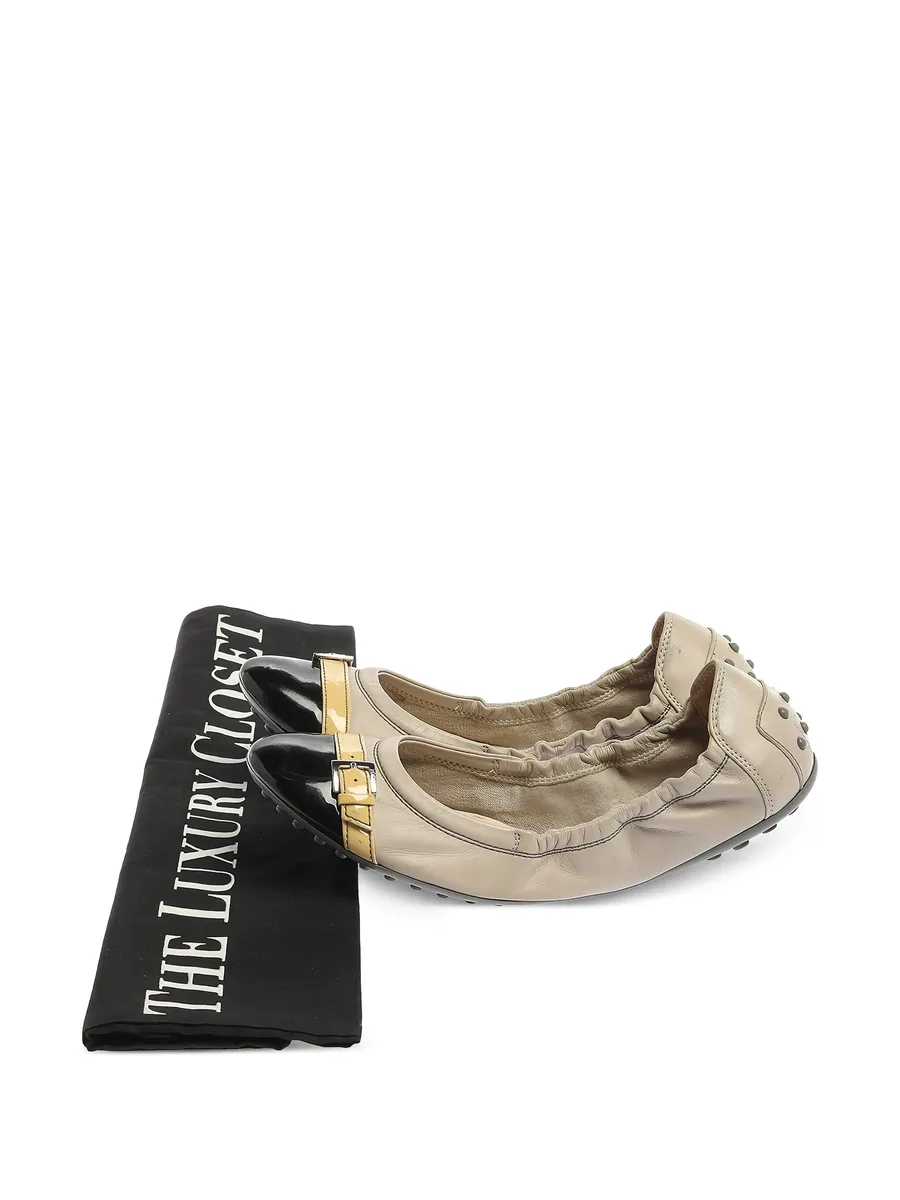 buckle-detail leather ballet flats 7