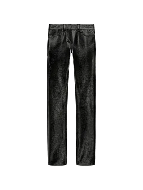 vinyl straight-leg trousers
