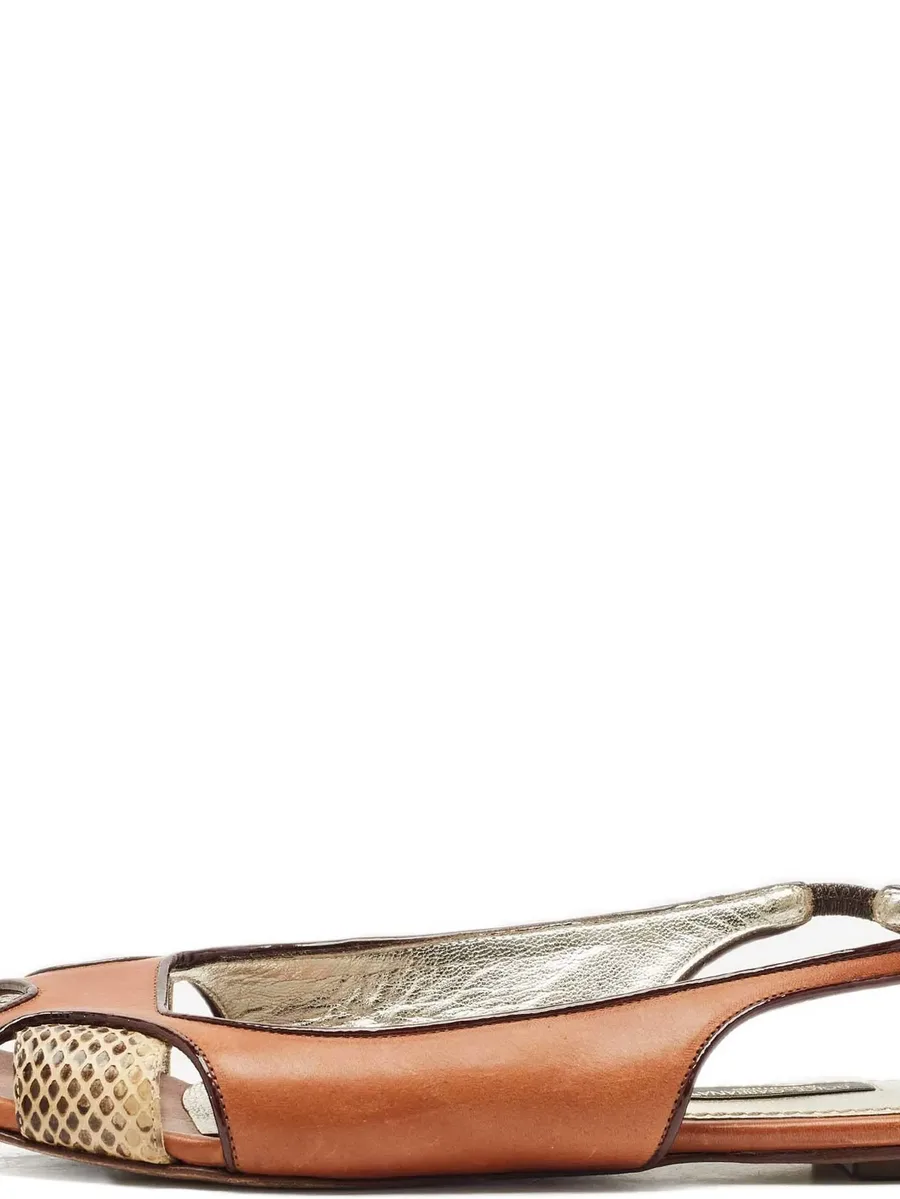 leather snakeskin-effect slingback sandals 4