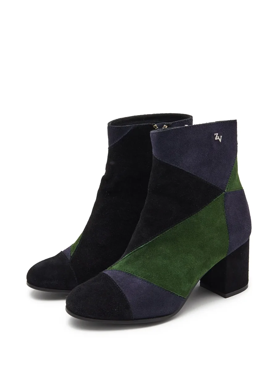 patchwork block-heels boots 4