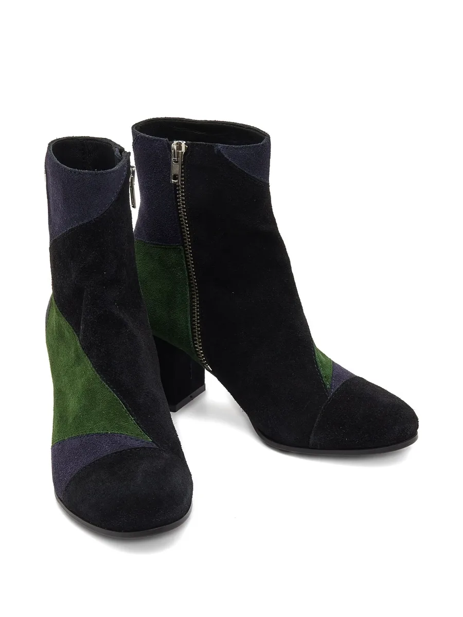 patchwork block-heels boots 10