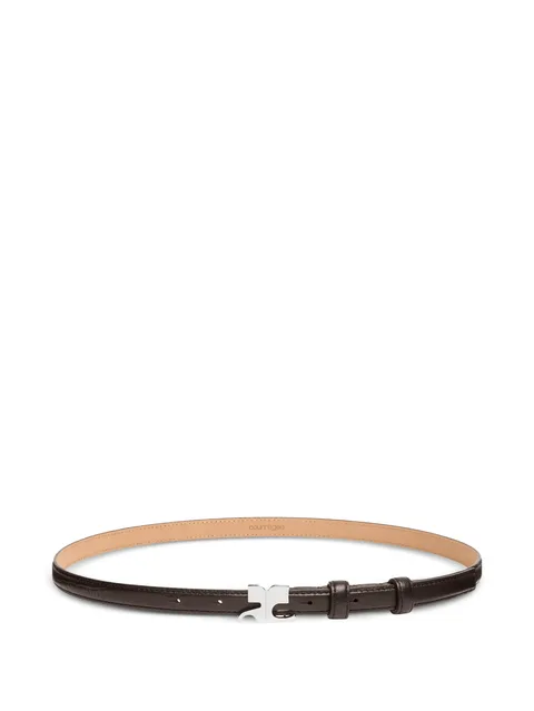 croc-embossed leather belt
