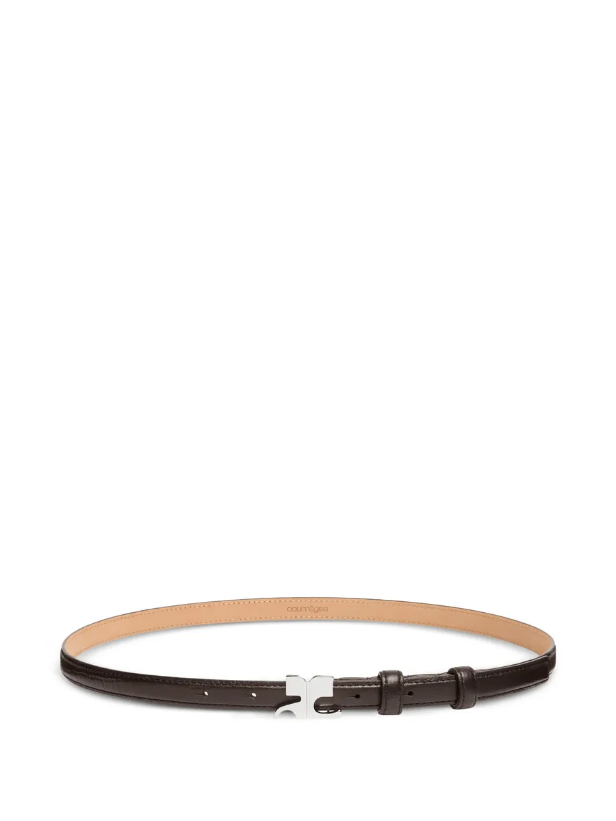 croc-embossed leather belt 1