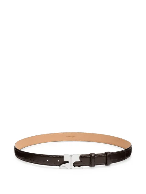 croc-embossed leather belt