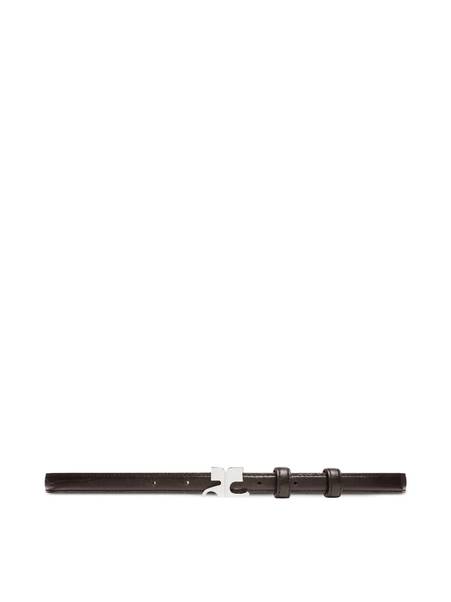 croc-embossed leather belt 3