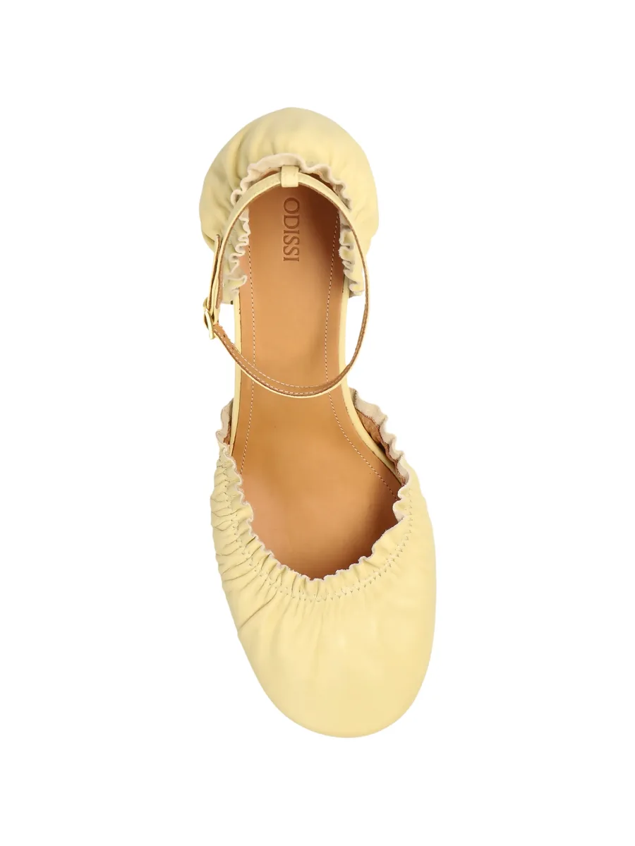 ruched leather heeled pumps 6