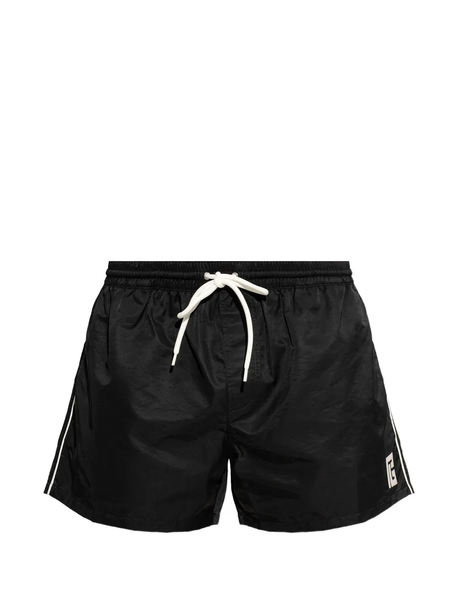logo-patch side-stripe swim shorts 1