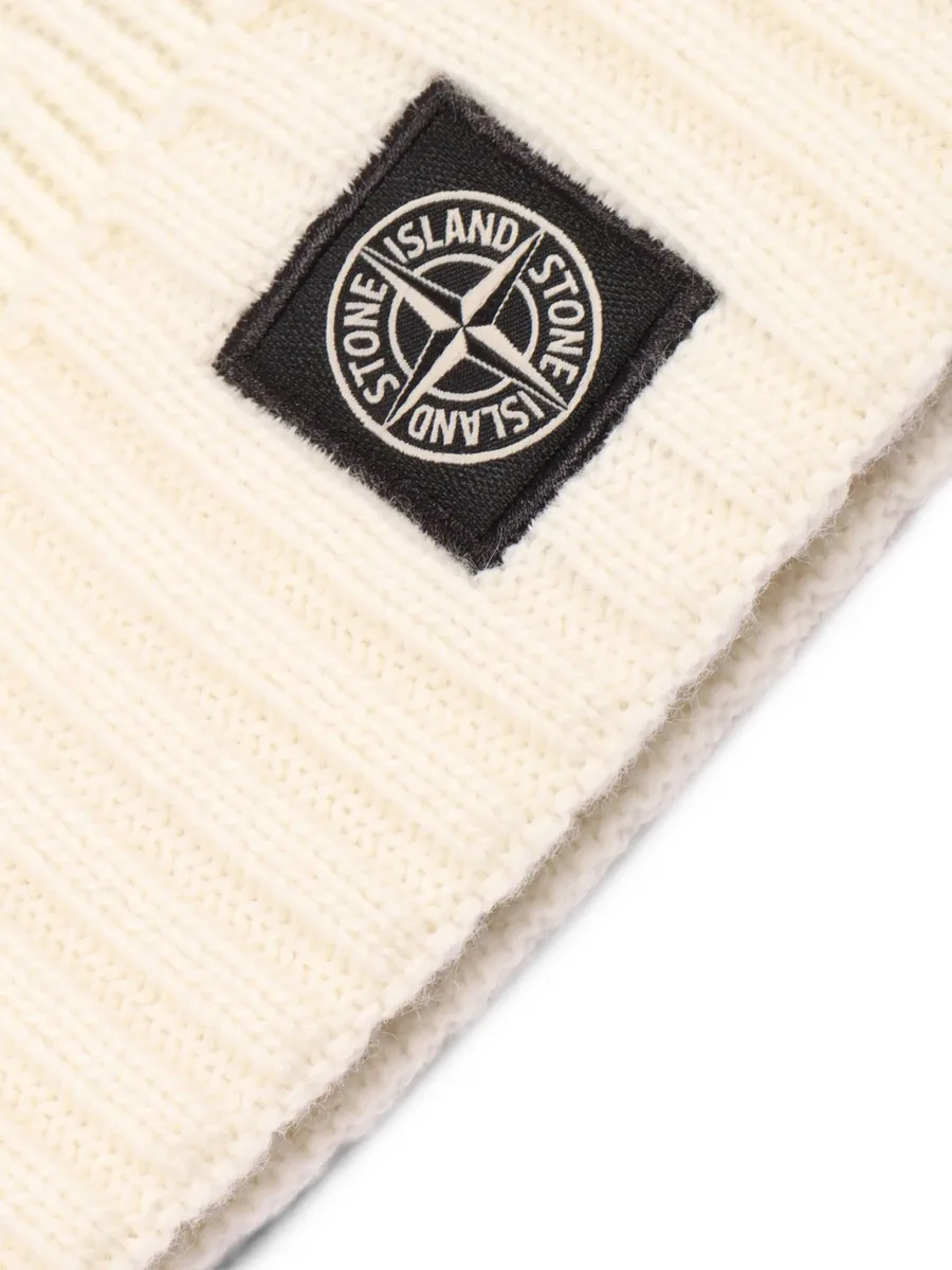logo-patch ribbed-knit beanie hat 3
