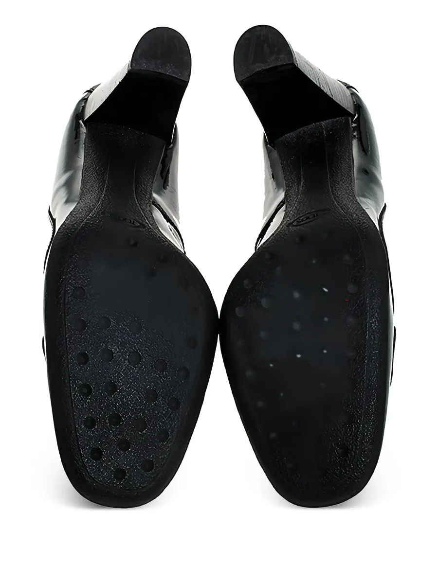 95mm patent leather block-heel pumps 10