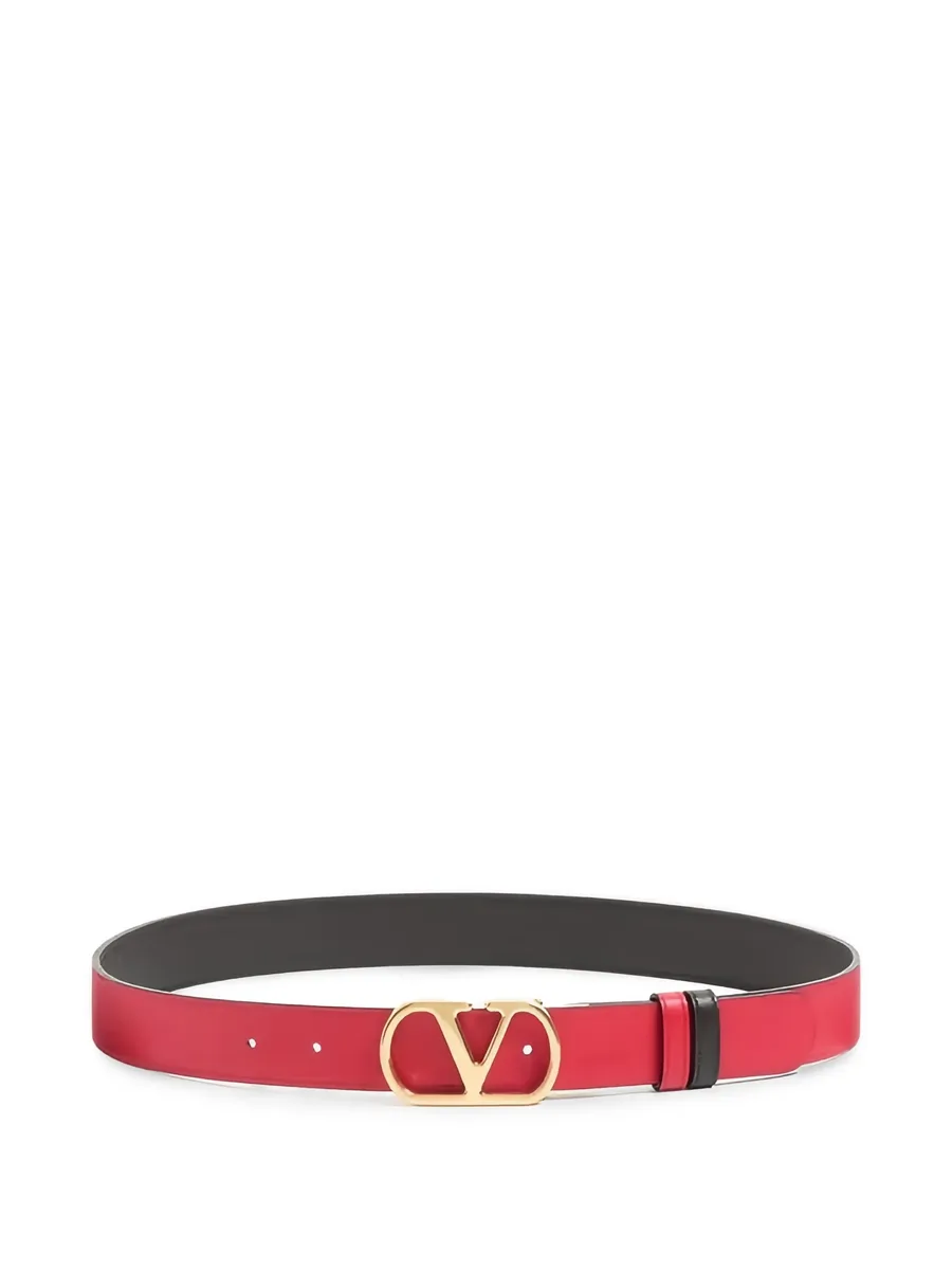 VLogo Signature reversible shiny calfskin belt 3