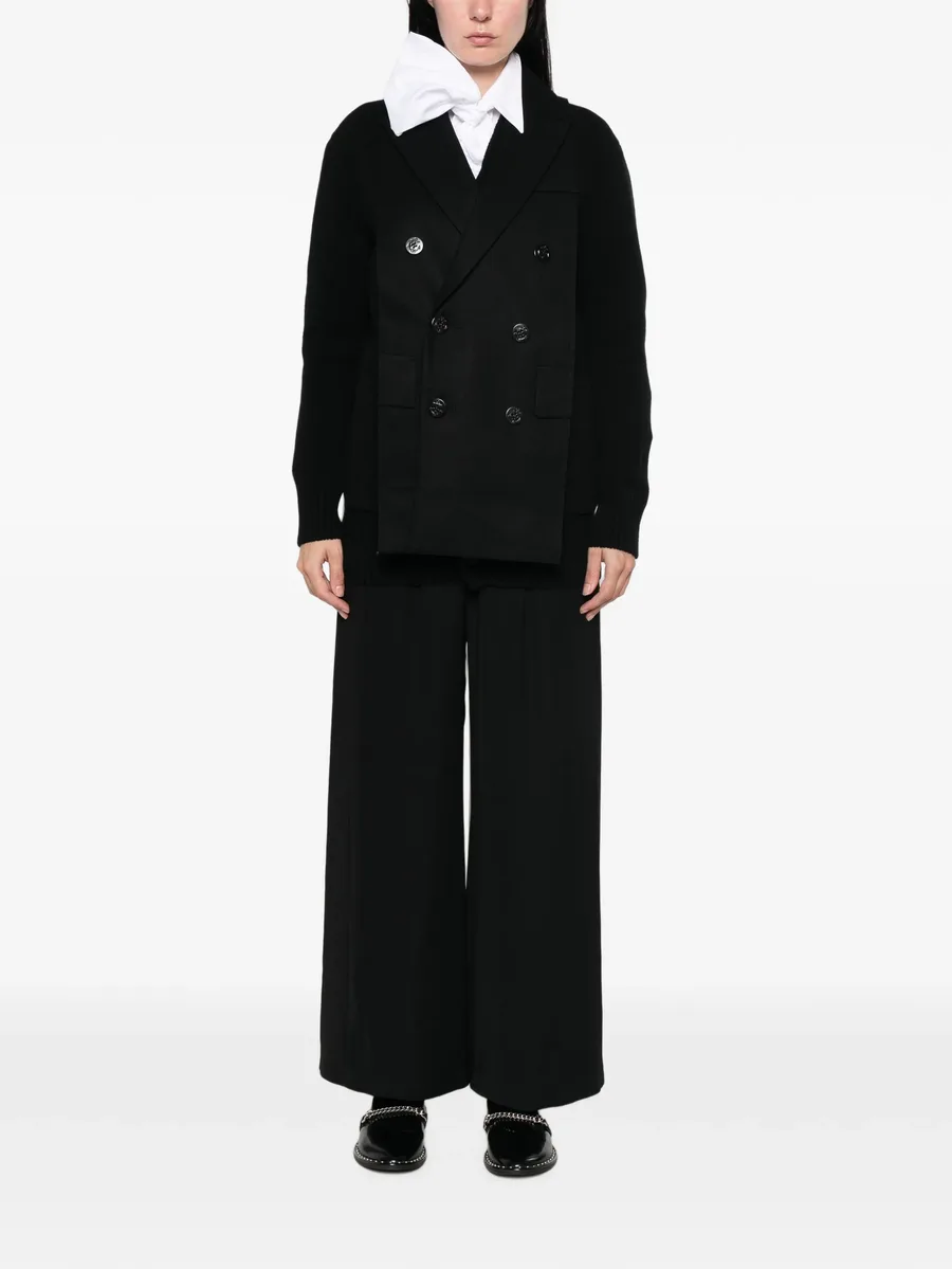 double-breasted layered cardigan 2