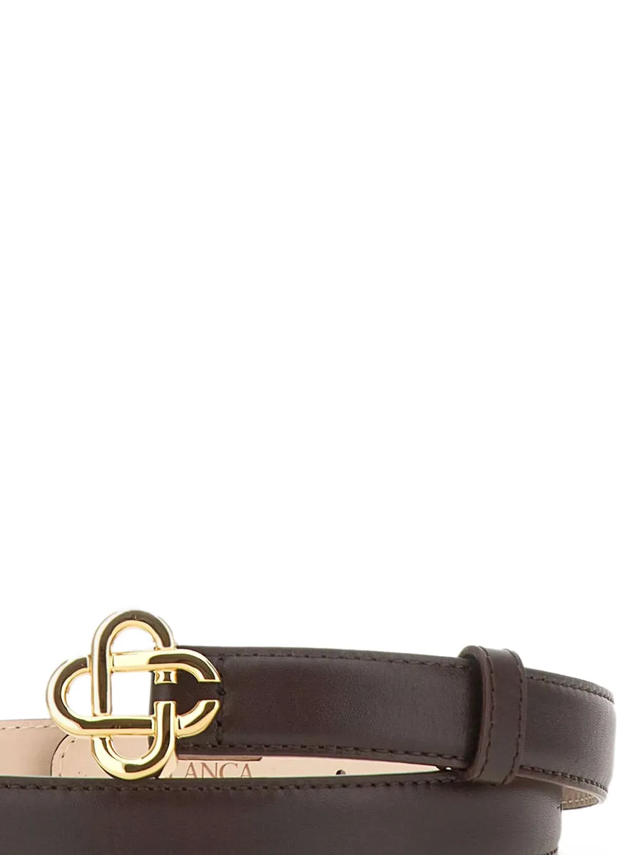 logo-buckle leather belt 3