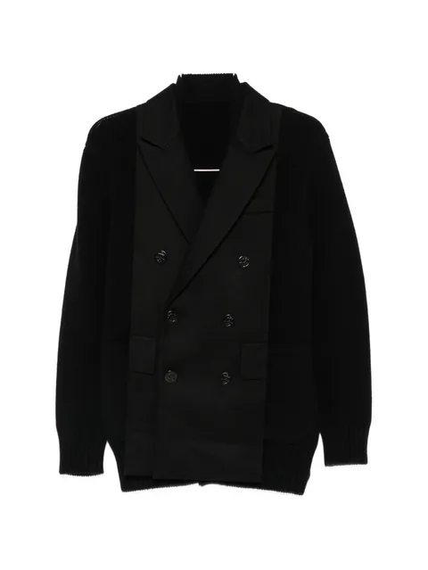 double-breasted layered cardigan